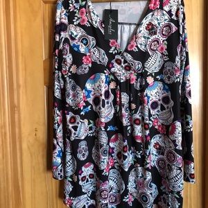 NWT Sugar Skull Top